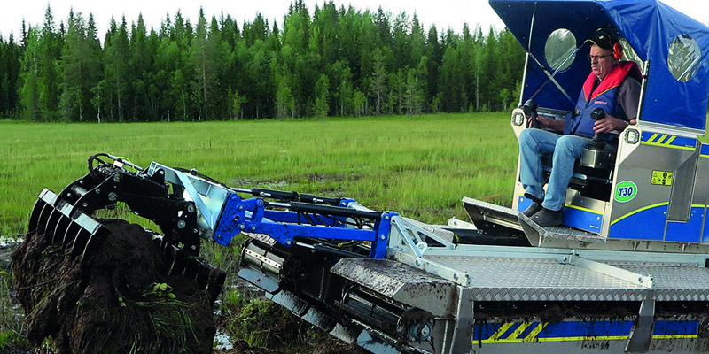 Operator Using a Truxor T30 Amphibious Machine