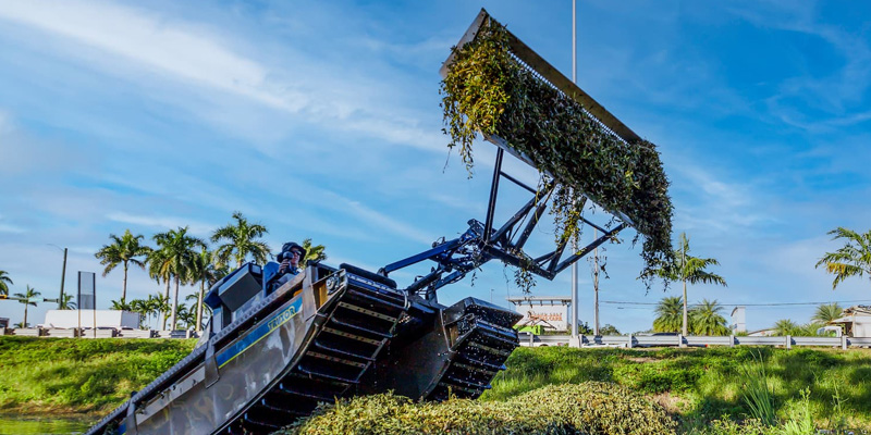 Weed Harvesting using Truxor Harvester